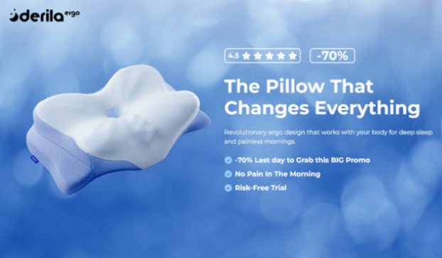 Derila Ergo butterfly design memory foam pillow engineered for ergonomic neck support